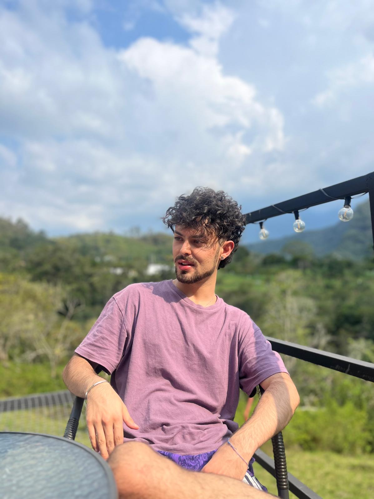 Tomás Quintero in his studio